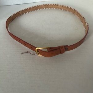 Las Vegas Beaded Brown Leather Belt 30in waist NWNT